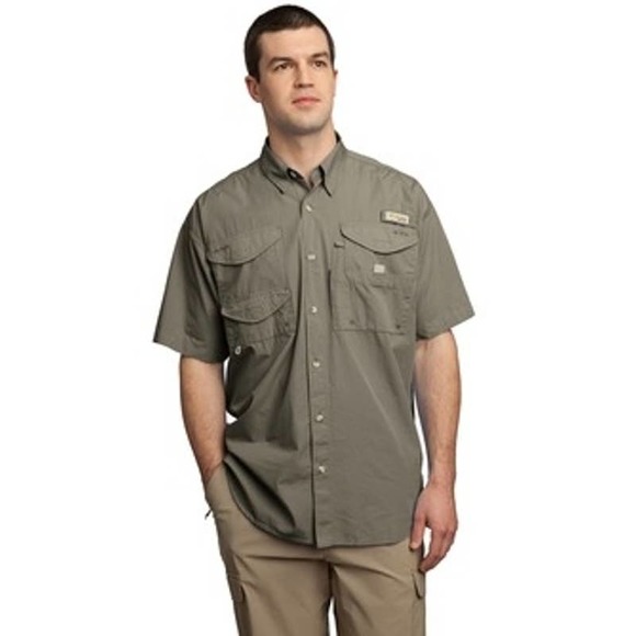 Columbia Other - Columbia Olive Green Cargo Shirt Army Green Hunter Shirt Fishing Pockets Sz L